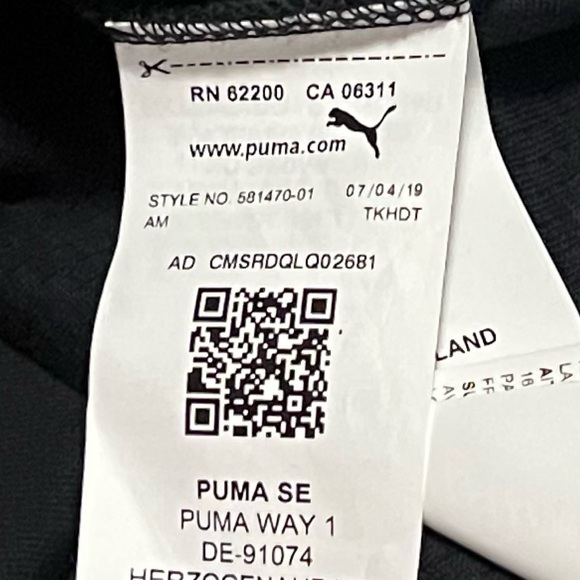 NEW Puma Men’s Crew Neck Long Sleeve Black Pullover Sweatshirt Black Medium - Picture 8 of 10